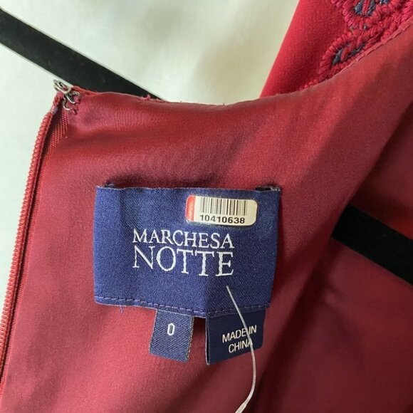 Marchesa Notte Burgundy Red Vine Formal Gown $995 - Picture 12 of 13